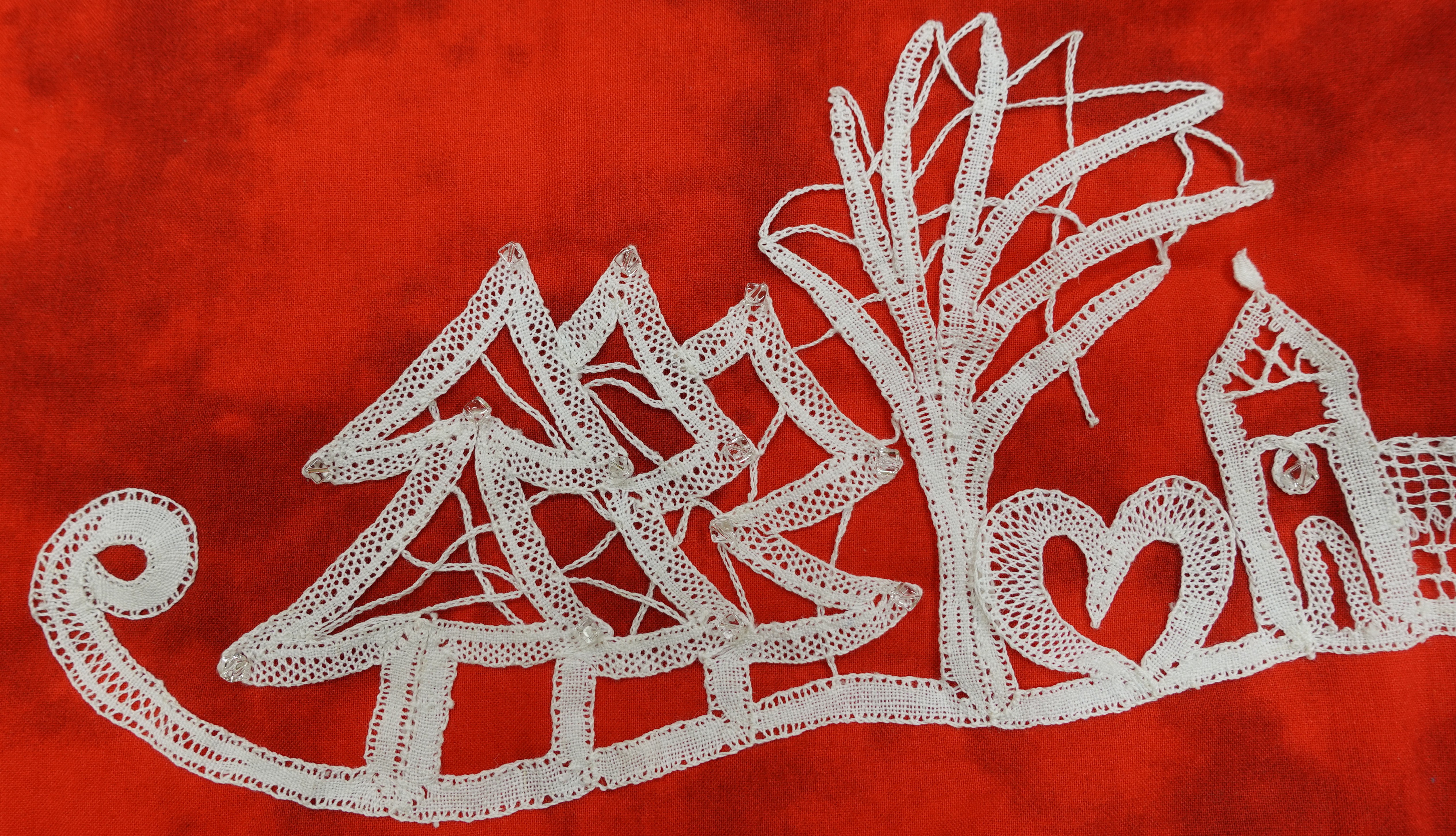 Christmas lace scene