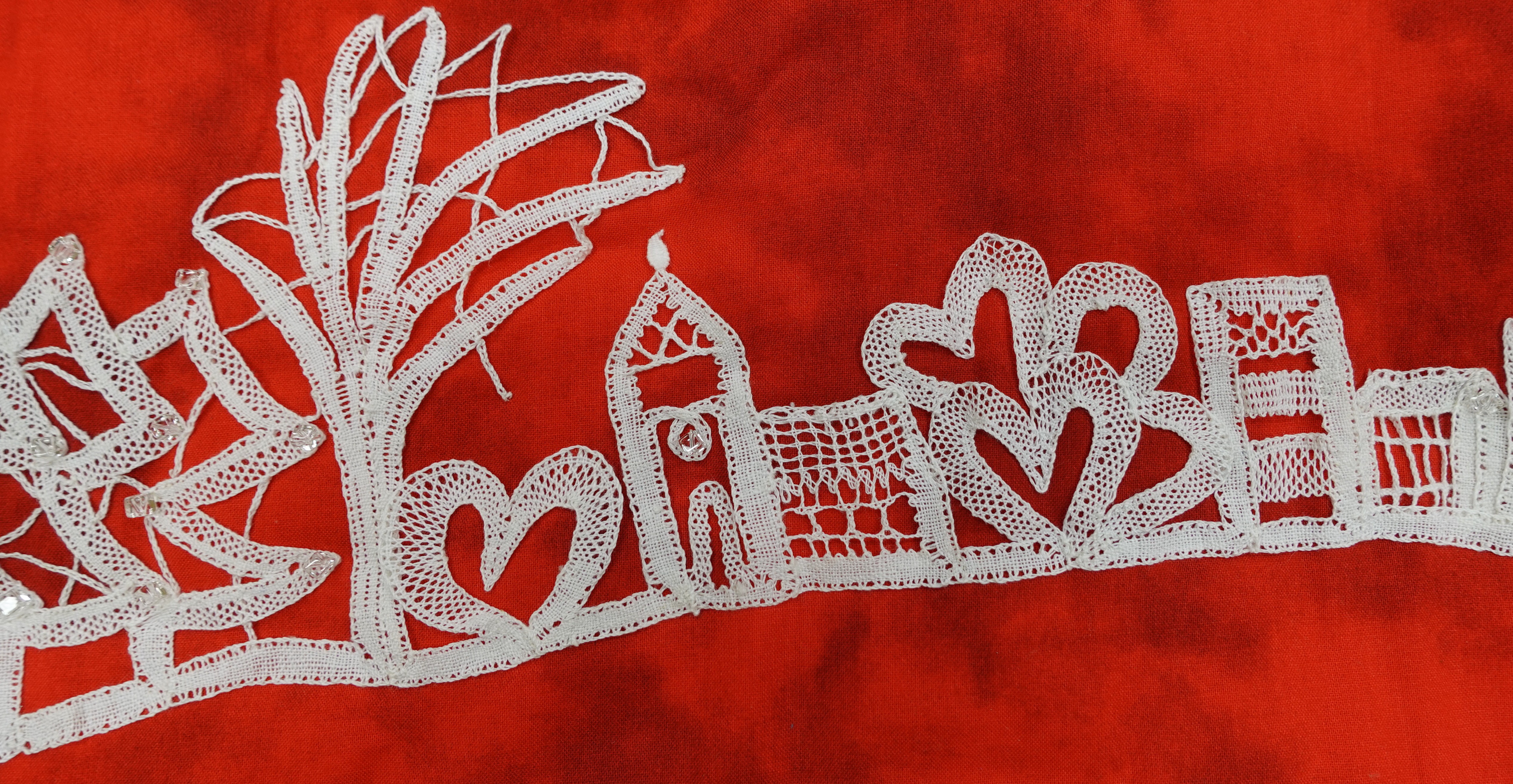 Christmas lace scene
